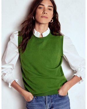 Boden Emilia Cotton Crew Neck Tank - Green