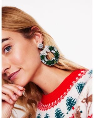 Boden Novelty Christmas Earrings - Green