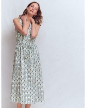 Boden Delphine Midi Jersey Dress - White
