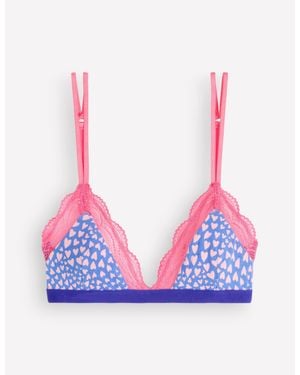 Boden Stripe & Stare Triangle Bra - Blue