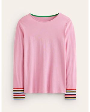 Boden Supersoft Crew Neck Top - Pink