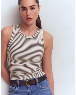 Boden Ribbed Cotton Vest Top - Grey
