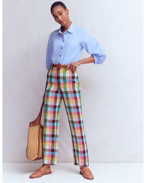Boden Canonbury 7/8 Linen Trousers - White