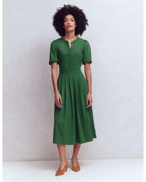 Boden Amber Pleat Jersey Midi Dress - Green