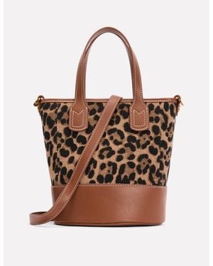 Boden Canvas Mini Bucket Bag - Brown