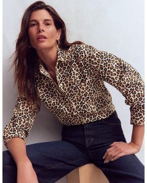 Boden Sadie Relaxed Cotton Shirt - Brown