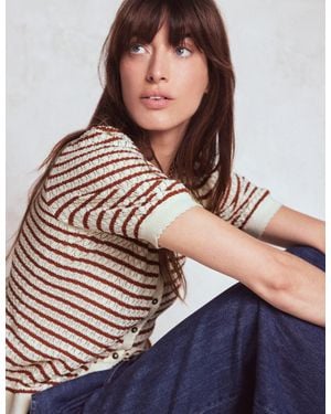 Boden Dot Pointelle Cardigan - Natural