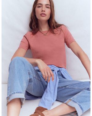 Boden Cotton Crew Neck T-Shirt - Blue