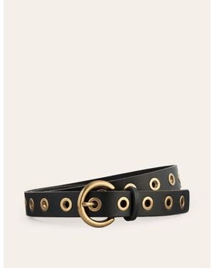 Boden Eyelet Leather Belt - White