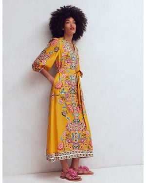 Boden Octavia Linen Blend Dress - Metallic