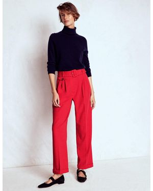 Boden Pleat Front Pants - Red