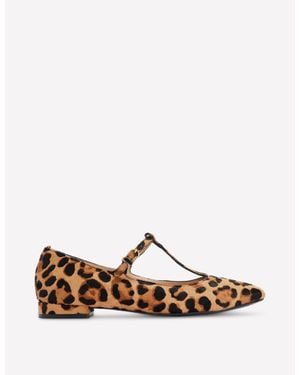 Boden Round Toe T-Bar Flats - Brown