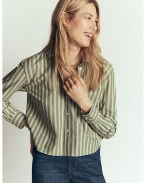 Boden Sienna Cropped Cotton Shirt - Green