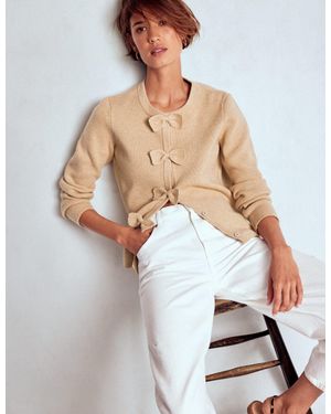 Boden Knitted Bow Cardigan - Natural