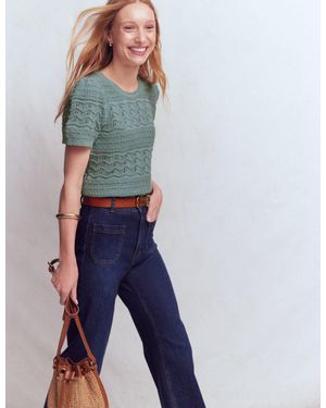 Boden Monica Knitted T-Shirt - Blue