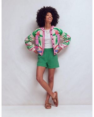 Boden Abi Jacquard Cardigan - Green