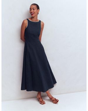 Boden Annet Linen Blend Midi Dress - Blue