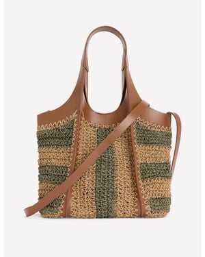 Boden Mini Straw Tote - Brown