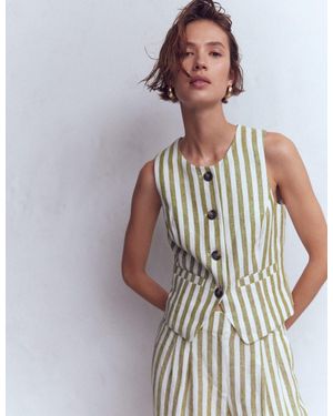 Boden Linen Waistcoat - Metallic
