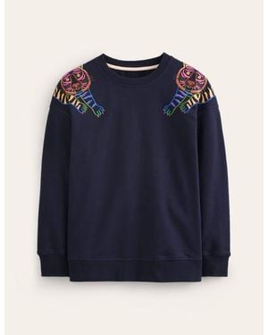 Boden Emi Embroidered Sweatshirt - Blue