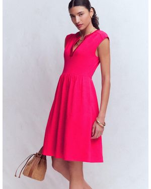 Boden May Embroidered Short Dress - Pink