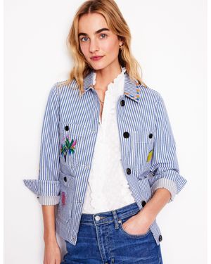 Boden Embroidered Utility Jacket - Blue