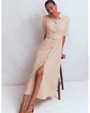 Boden Ora Linen Blend Shirt Dress - White