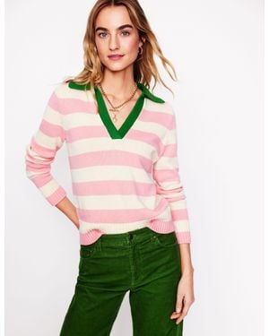 Boden Sasha Cotton Striped Henley - Multicolour