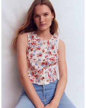 Boden Andrea Linen Shell Top - White