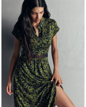 Boden Fae Jersey-Hemdblusenkleid - Grün