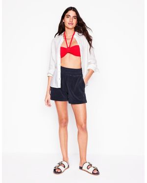 Boden Smocked Towelling Short - Red