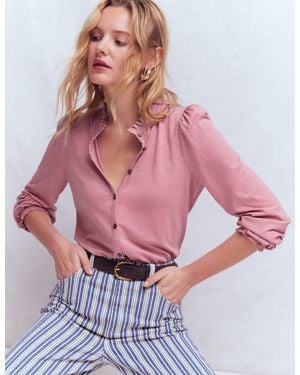 Boden Effie Smocked Detail Shirt - Pink