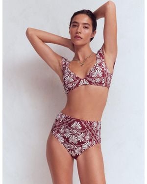 Boden High Waisted Bikini Bottoms - Red