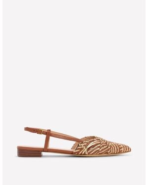 Boden Woven Detail Pointed Flats - Blue