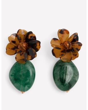 Boden Resin Flower Earrings - Green
