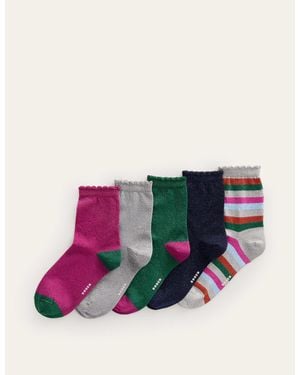 Boden 5-pack Sparkle Ankle Socks - Multicolour