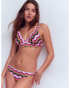 Boden Arles Bikini Top-Multi, Wavy Stripe - Red