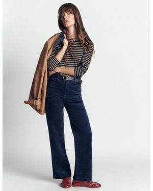 Boden High Rise Cord Column Jeans - Blue