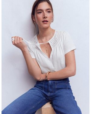 Boden Edi Trim Detail T-Shirt - White