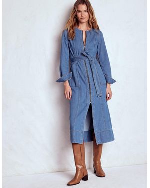 Boden Zip Denim Straight Dress - Blue