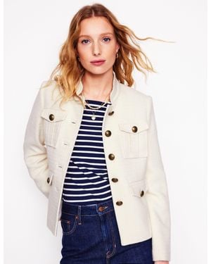 Boden Textured Button Jacket - Blue