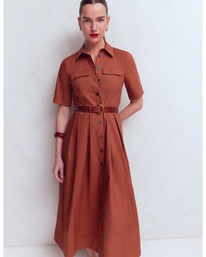 boden fall dress Sydney Twist Neck Jersey Dress-Roasted Brown main image 1