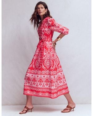 Boden Cary Cotton Midi Dress - Pink