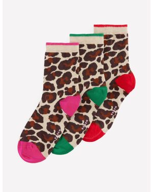 Boden 3 Pack Novelty Socks - Pink