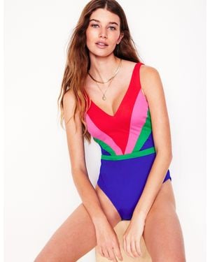 Boden Syros V Neck Swimsuit - Red