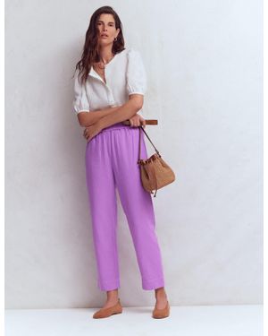 Boden Double Cloth Crop Pants - Purple
