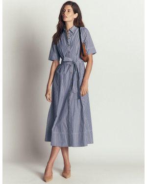 Boden Sarah Cotton Midi Shirt Dress - Blue