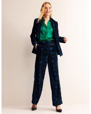 Boden Westbourne Velvet Trousers Black, Artizian Geo - Blue