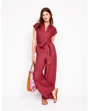 Boden Colette Linen Jumpsuit - Red