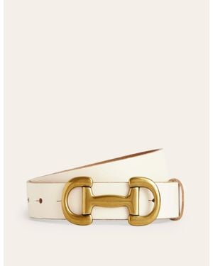 Boden Iris Snaffle-trim Leather Belt - Natural